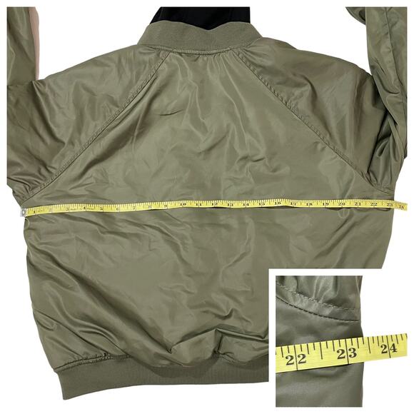 Aeropostale Hooded Bomber Jacket - Green - Large - Picture 6 of 16